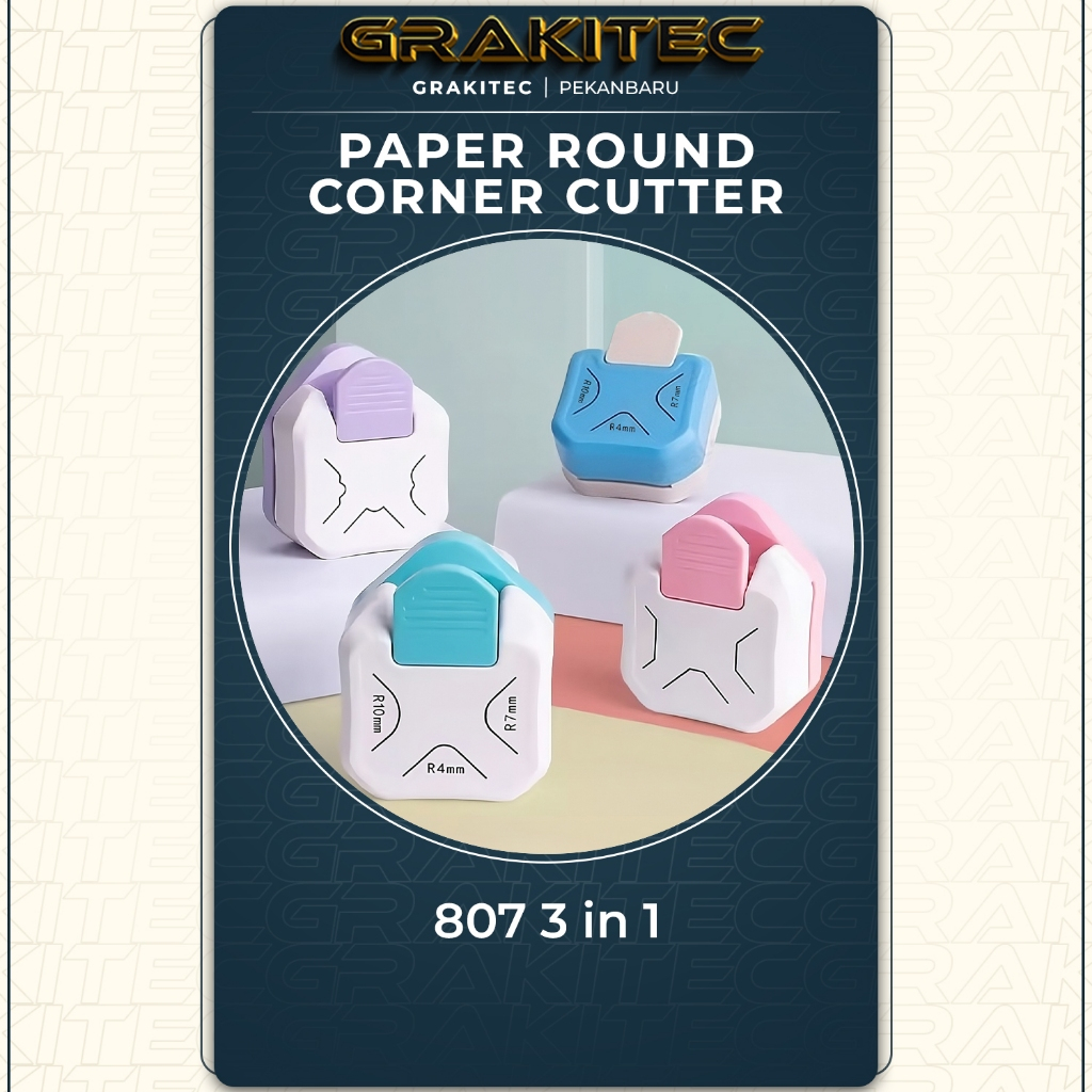 

Round Corner Cutter 3 in 1 Pemotong Sudut Corner Puncher Rounder Siku Pemotong Ujung Kertas Plastik pembolong kertas