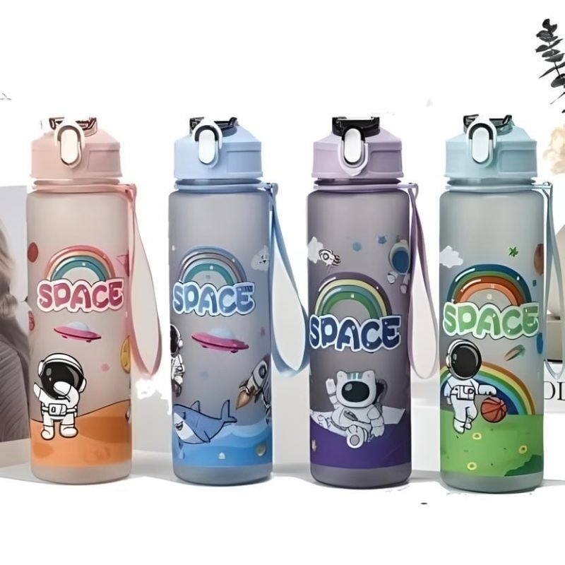 Botol Minum Astronot Space Tempat Minum Viral 1000ml / 1 Liter Free Sedotan BPA Free