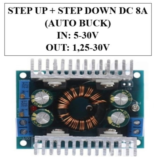 Step Up + Step Down 8A / Dual DC Converter 8A (Auto Buck) / 8A Auto Buck Boost Step Down + Up