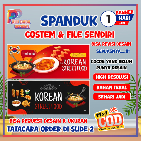 Spanduk Korea 440 custom spanduk banner baner custom kecil dan besar tebal spanduk ulang tahun anak