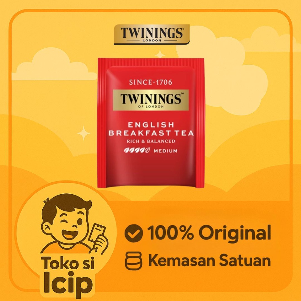 

[Sachet] Twinings Teh Hitam Celup English Breakfast Tea 2gr BPOM