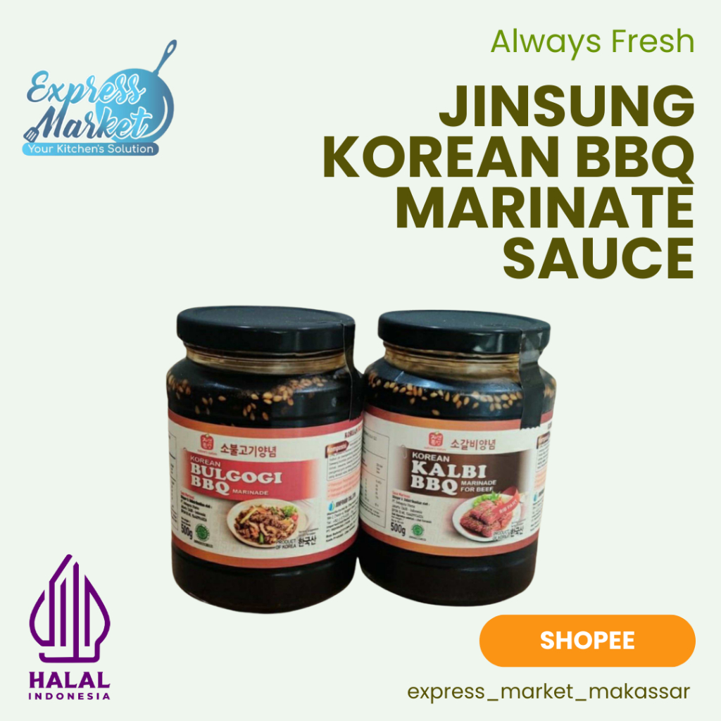 Jinsung Korean BBQ Korean Marinate Saus Bulgogi Kalbi Saus Marinasi Daging Halal
