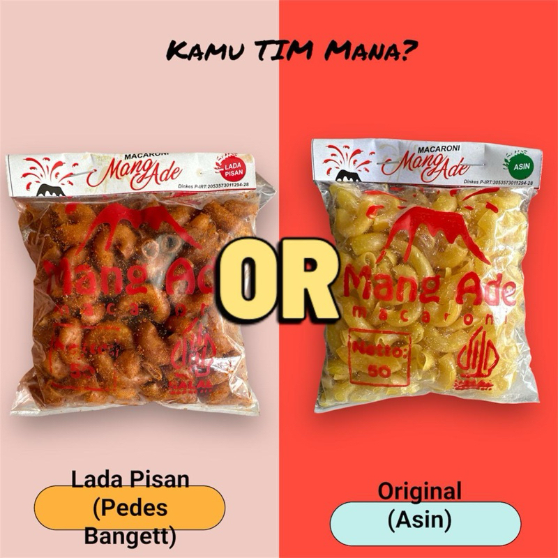 

Mang Ade (Snack Pedas) Macaroni, Mie Lidi, Basreng, Usus, Kripca, Mang Apit Ulir dll