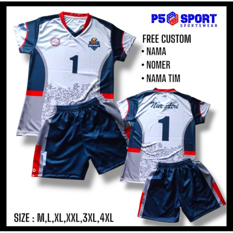 JERSEY VOLI NAVY TITIK MODEL STANDAR PRIA