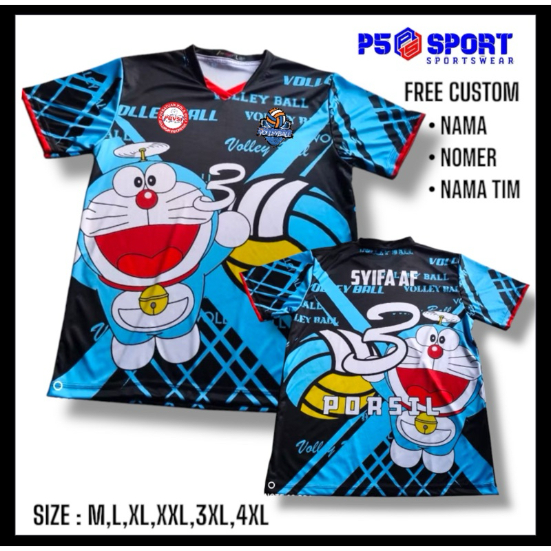 JERSEY VOLI DORAEMON MODEL PRIA/WANITA