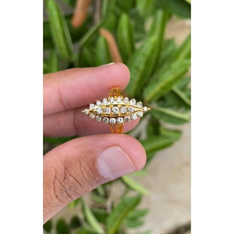 Cincin berlian full 0,85crt ring emas 2,7grm original 8D67