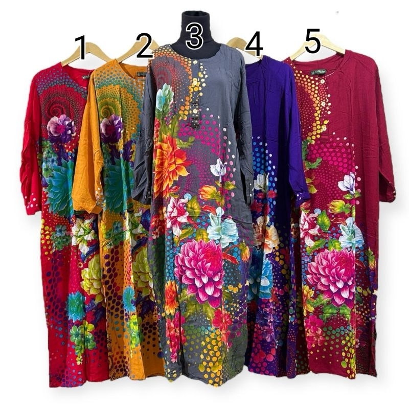 Longdress Kencana Ungu Label Hijau Lengan Panjang