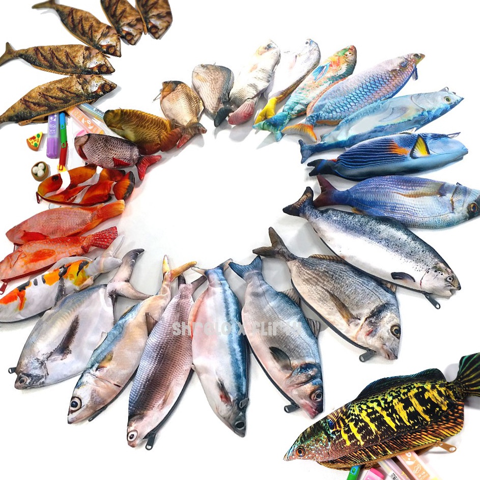 

COD T Pensil ikan Pouch bentuk ikan atau t Makeup lucu unik untuk sekolah banyak variasi