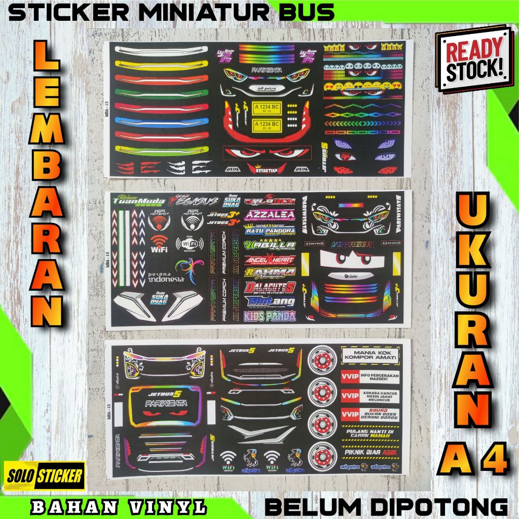 

Stiker Aksesoris Miniatur Bus Sticker Lampu Miniatur Bis