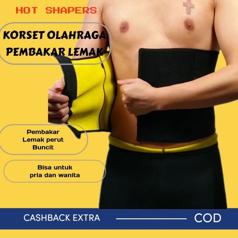 HOT SHAPER KORSET PERUT / PRIA WANITA KORSLET PENGECIL PERUT KORSET PELANGSING/ UNISEX
