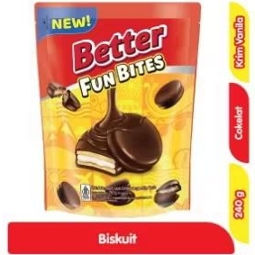 

BETTER SANDWICH BISKUIT COKELAT ISI CREAM VANILA 24 X 10 GRAM