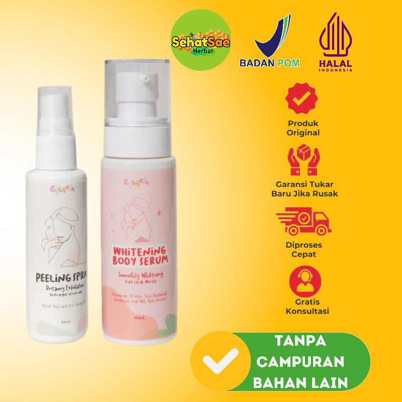 Esaskin Peeling Spray Dan Body Serum Pemutih Badan Viral Esaskin Beauty