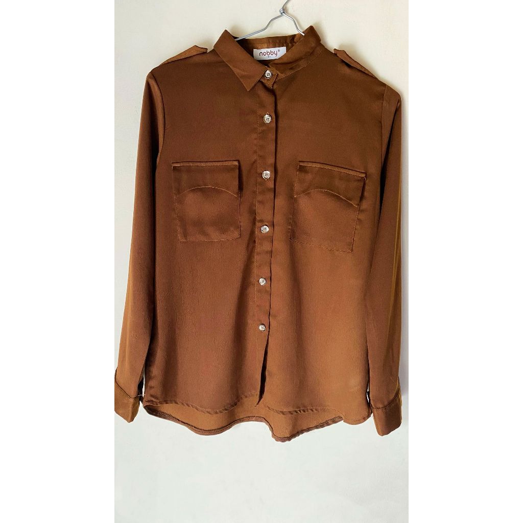 Nobby Kemeja Lengan Panjang Coklat