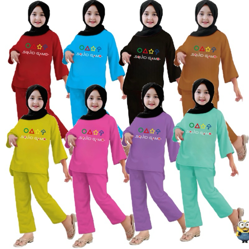 SETELAN ANAK SQUID GAME / BAJU ANAK SQUID GAME / SETELAN ANAK PEREMPUAN VIRAL
