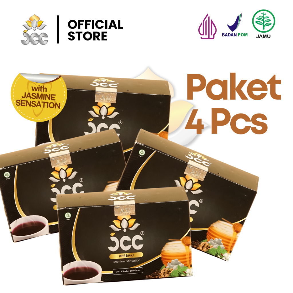 

JCC Herba J Paket 4 Box Minuman Herbal Jamu Bubuk Aroma Melati dan Madu Bersertifikat BPOM