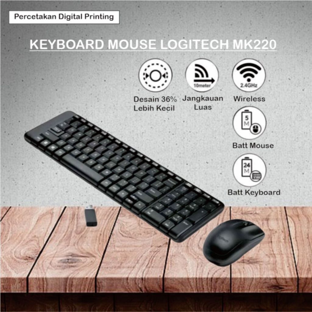 KEYBOARD MOUSE LOGITECH MK220 / KEYBOARD LOGITECH / LOGITECH MK220 / KEYBOARD USB / AKSESORIS KOMPUT