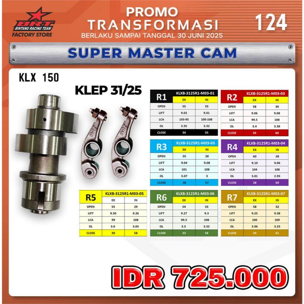 Promo BRT 124/SUPER MASTER CAM NOKEN AS ROCKER ARM KLX 150 BRT KLEP 31/25 CAM KLX150 R1,R2,R3,R4,R5,