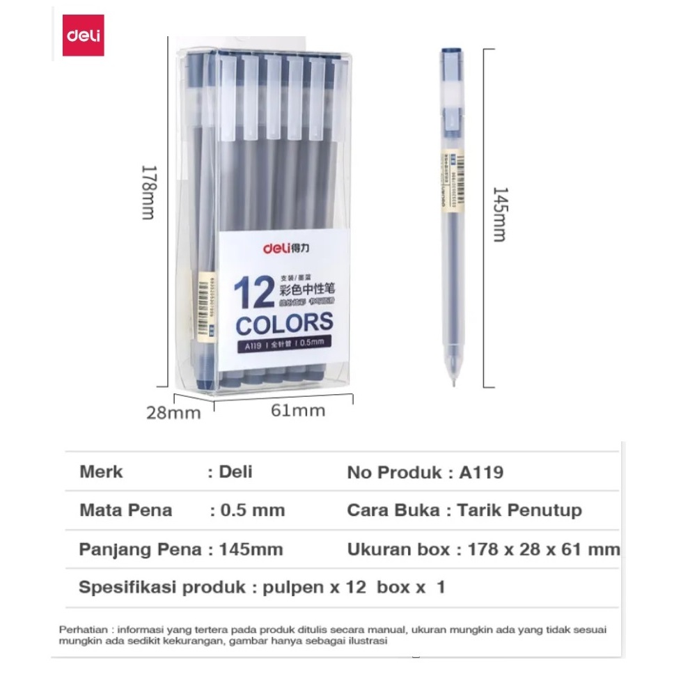 

Pena DELI A119 Merah, Hitam, Hijau, Biru