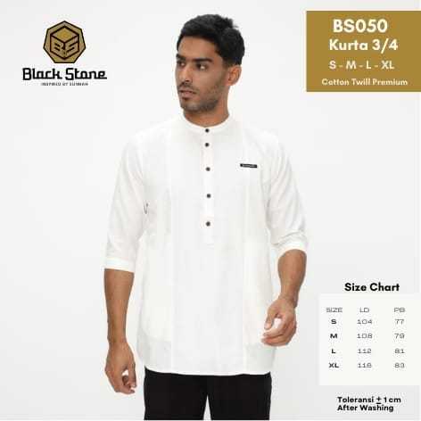Kurta Lengan 3/4 - Blackstone BS050 - Twill - HijrahStore