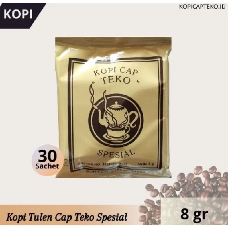 

kopi KOPI CAP TEKO spesial tanpa gula 8 gr isi 30 bungkus