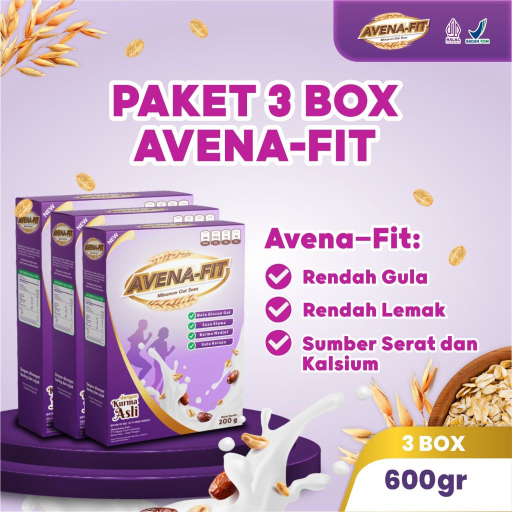

Avena Fit Paket 3 Box oat kurma untuk atasi permasalahan kolestrol jahat