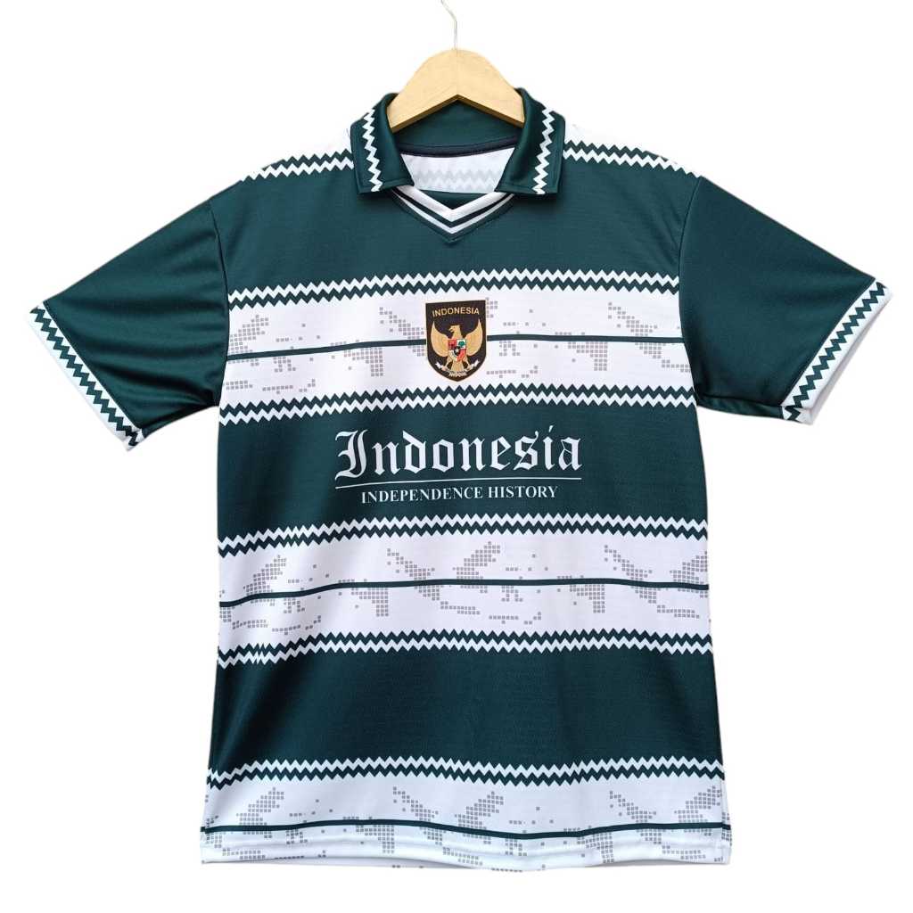 JERSEY INDONESIA VINTAGE RETRO PUTIH HIJAU JERSEY TIMNAS JERSEY INDONESIA