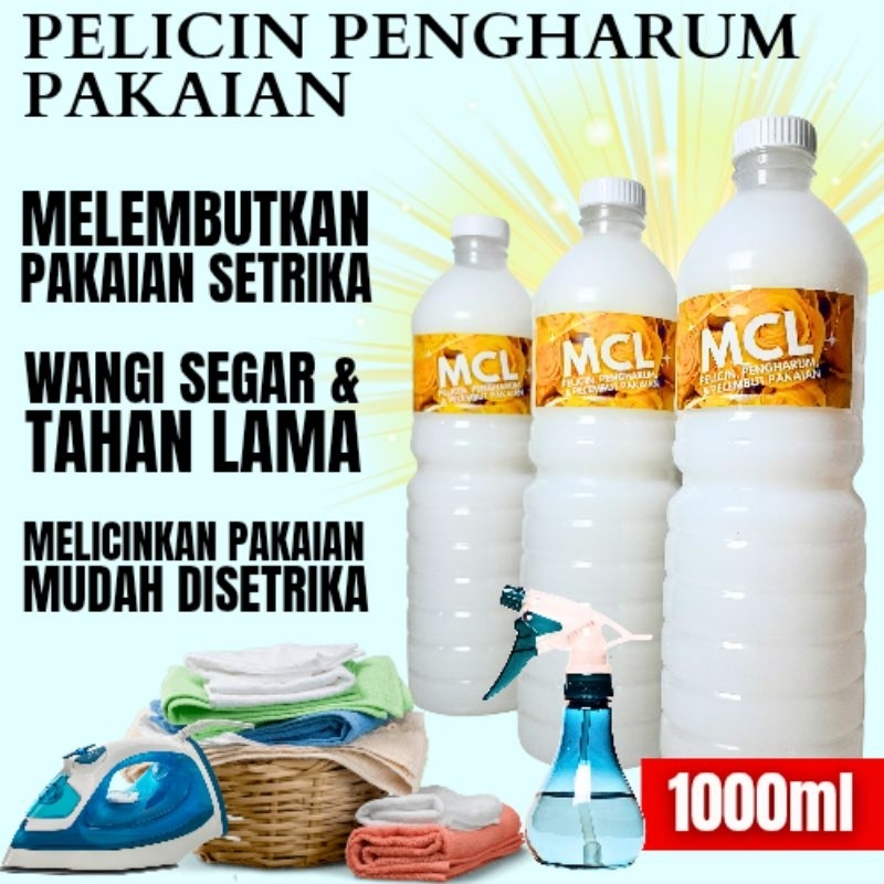 pewangi pelicin setrika 1000ml, mengharumkan baju, wangi tahan lama, pewangi pakaian, harum wangi, p