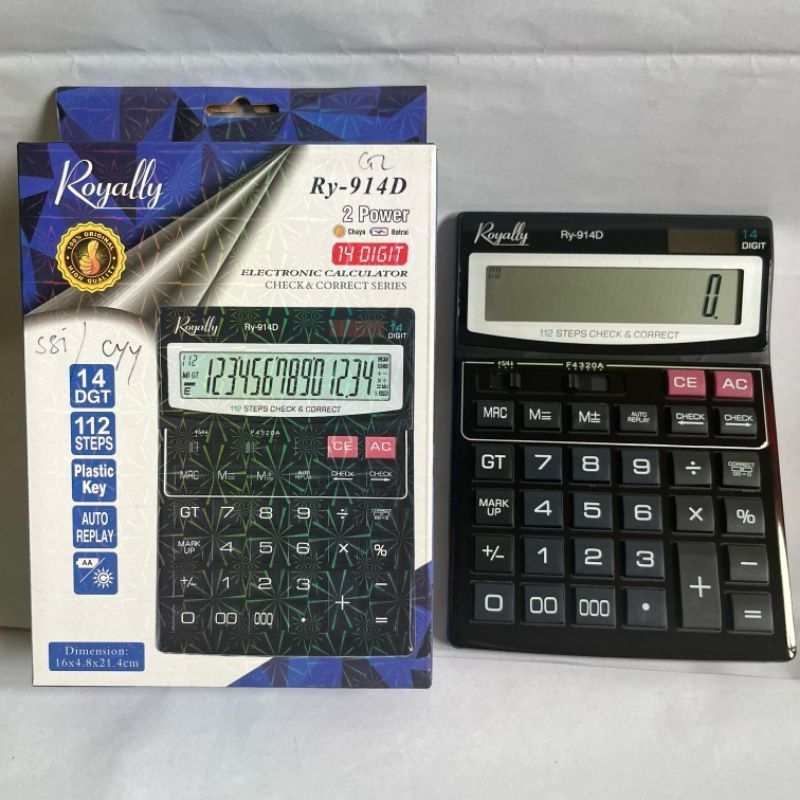

Kalkulator Elektronik / Electronic Calculator / Kalkulator 14 Digit Royally Ry-914D