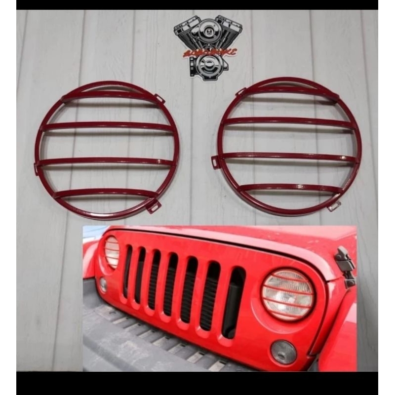 grill lampu depan jeep jk wrangler headlight protector jeep