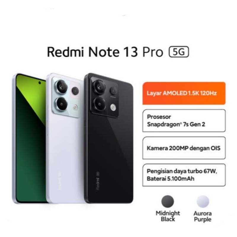 HP XIAOMI REDMI NOTE 13 PRO 5G 12/512 GB - XIOMI MI NOTE 13 PRO 5G RESMI