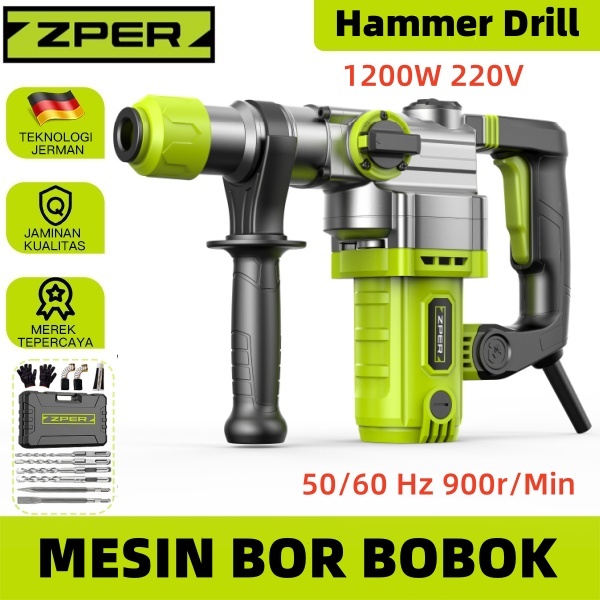 ZPER beton bor elektrik  Rotary Hammer Drill Mesin Bor BOBOK beton 3 fungsi Electric Hammer Impact B