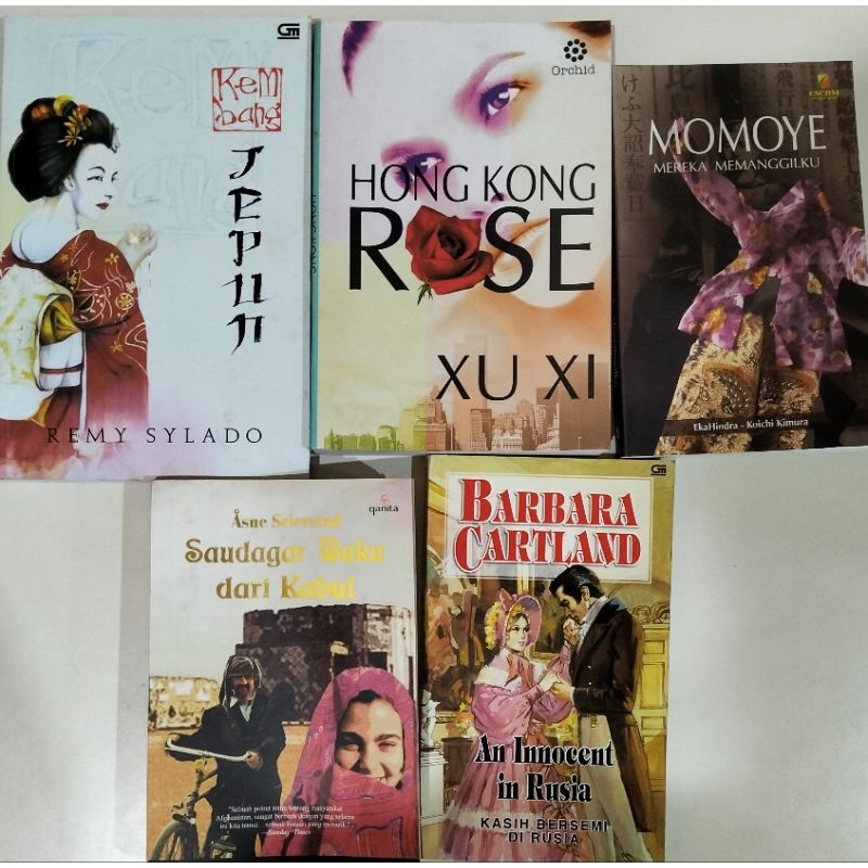 5 Novel Romansa ORI Edisi lama : Kembang Jepun, Hongkong Rose, Momoye, Saudagar Buku dari Kabul, Kas