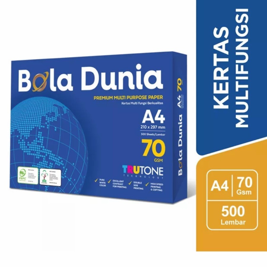 

Kertas HVS A4 70 GRAM Bola Dunia