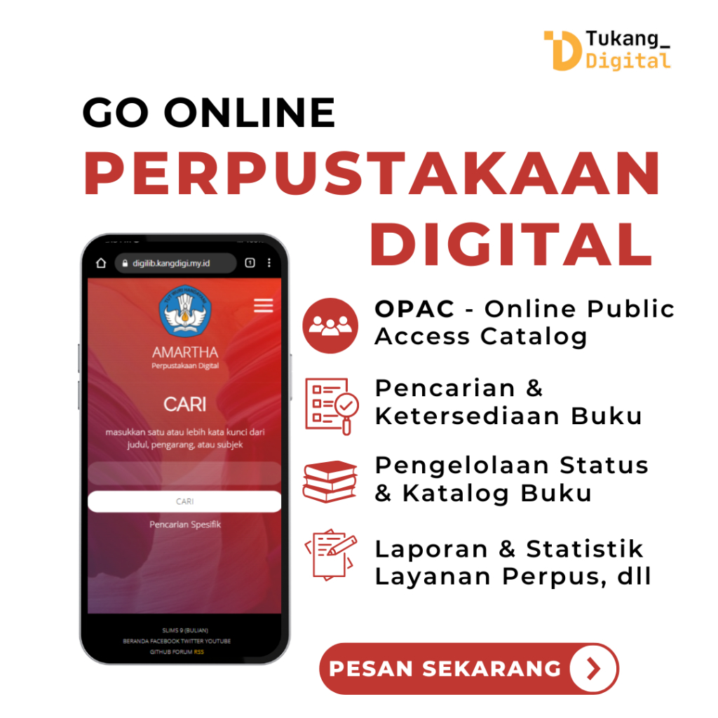Website Perpustakaan Digital Sekolah - Fitur Lengkap + Gratis Hosting & Domain