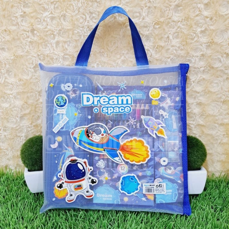 

Stationary Set Astrono Biru Tua Pouch Jaring 8in1 Crayon Pouch Stationary Set Astronot Biru Tua YOYO-8088