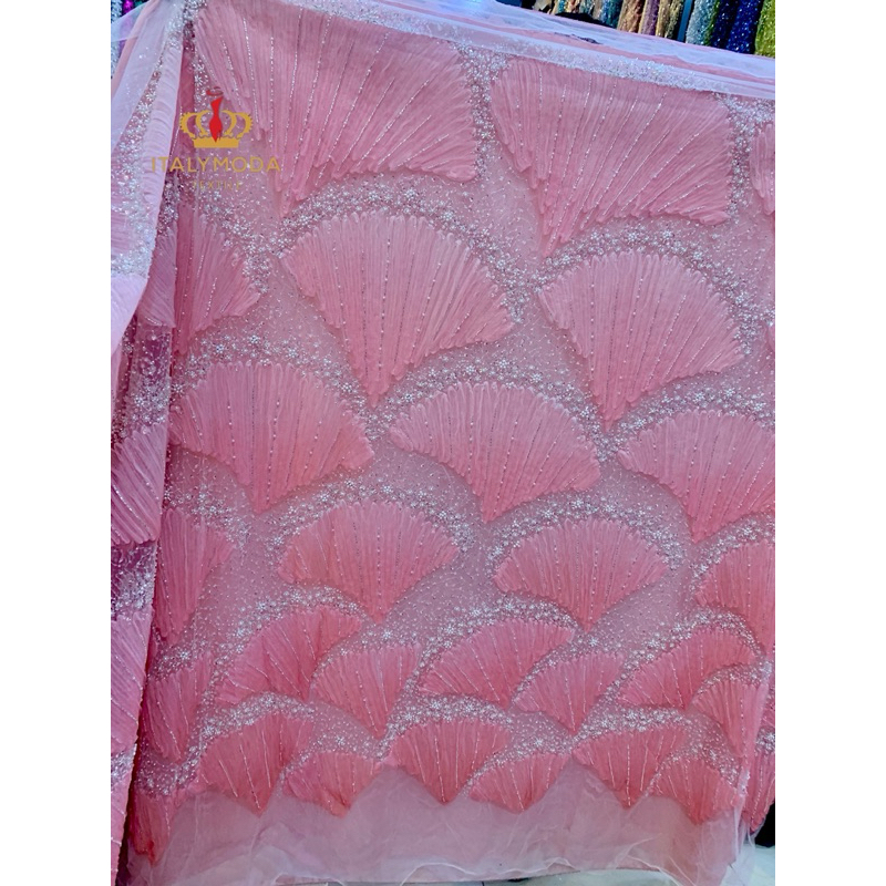 Bahan kain Tille Bordir 3D payet sequin/ Bahan Kain Kebaya Tille Bordir Payet