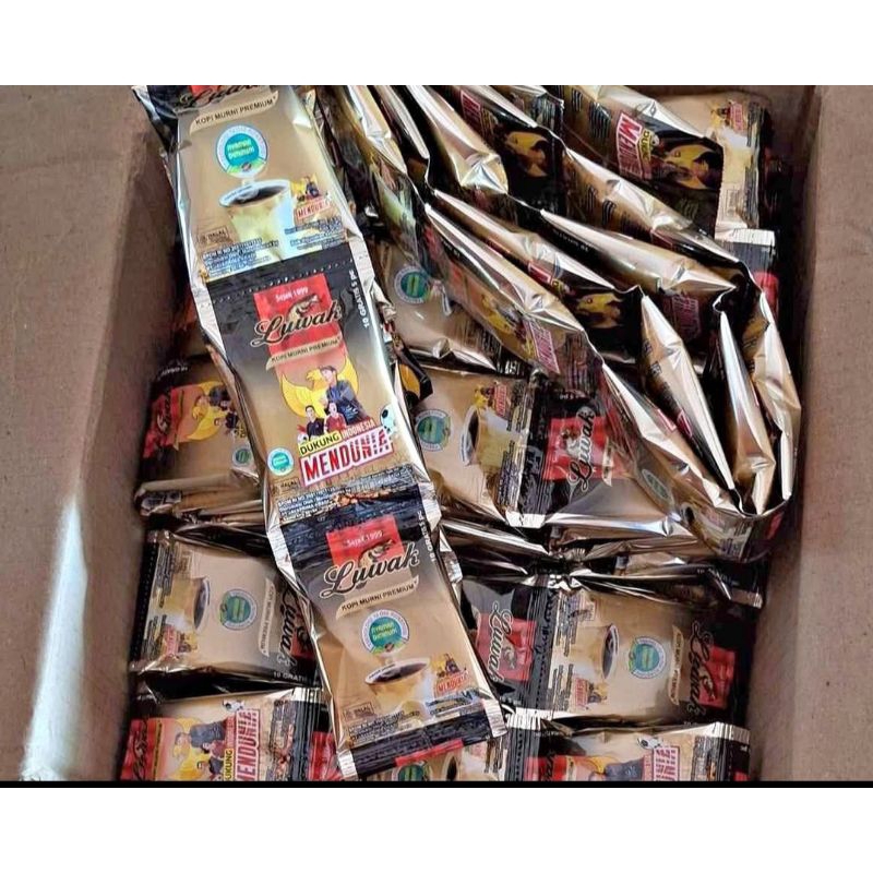 

Kopi Luwak Hitam Kopi + Gula1 Renceng (10+5)