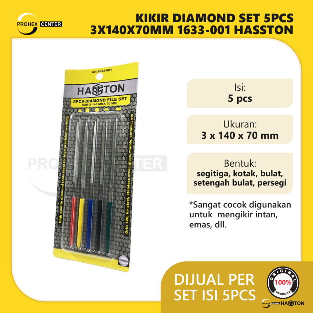 Kikir Diamond Set 5 Pcs Prohex / Kikir Intan Emas