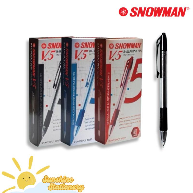 

[BOX/12PCS] SNOWMAN Pulpen V-5 / Ballpoint Pen V5