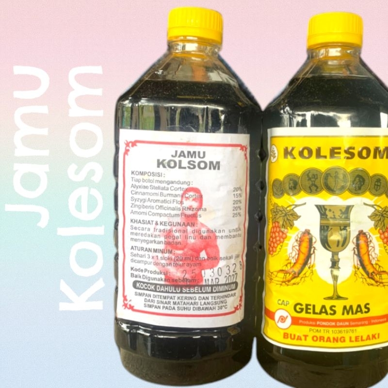 

Jamu Kolesom Cap Gelas Mas Buat Orang Lelaki 1000 ml Herbal Cocok Buat Pegal Linu