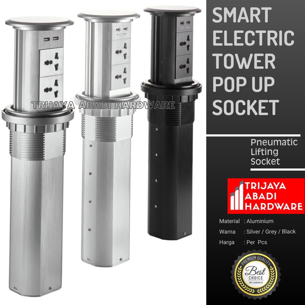 Smart Electric Tower Pop Up Socket Bluetooth Speaker Stop Kontak Otomatis