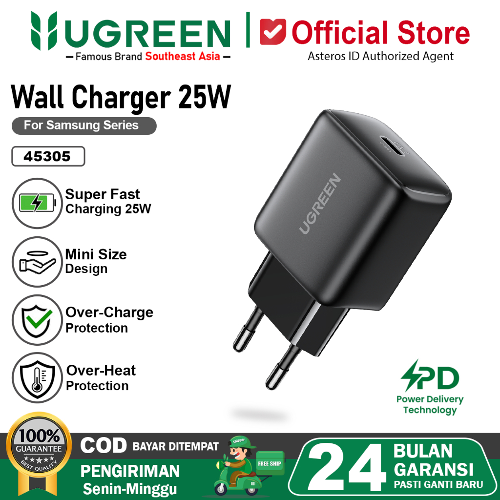 Mine - UGREEN Kepala Charger 25 watt PD Type C Super Fast Charging PPS PD 3.0 4.0 45305