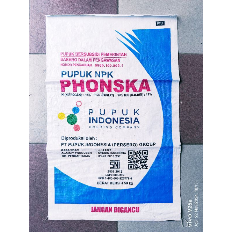 KARUNG PHONSKA 50 KG. BARU (RETURN SABLON) BUKAN BEKAS PAKAI.