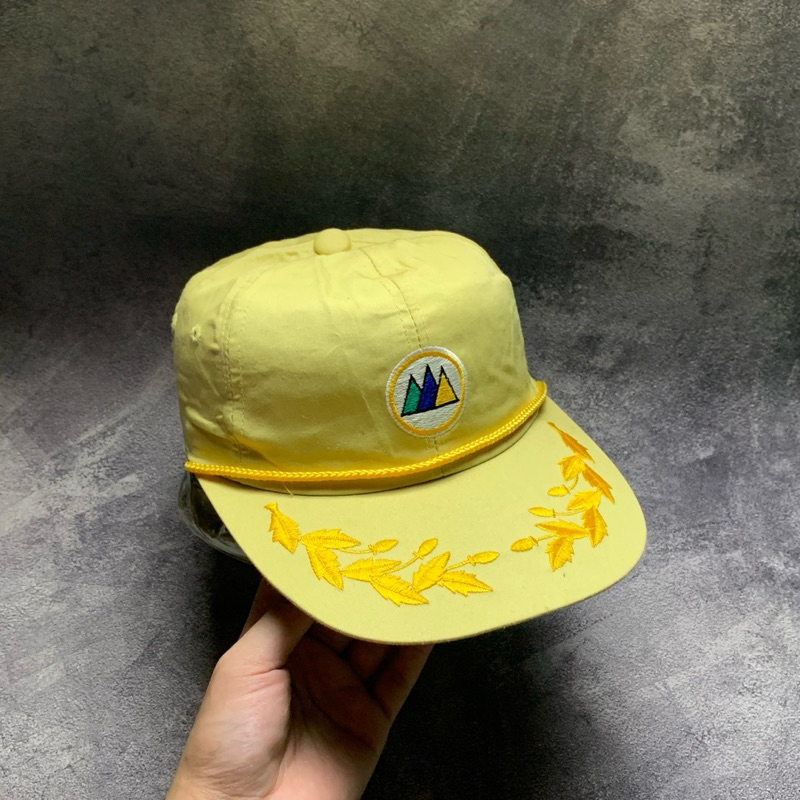 Vtg Rope Hat Yellow