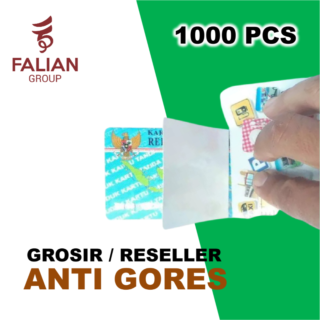 

GROSIR!! Anti Gores untuk Kartu KTP, ATM, SIM, NPWP, BPJS