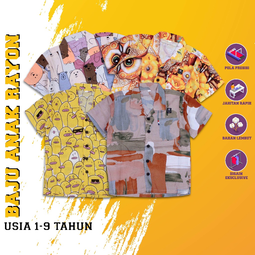 KEMEJA ANAK baju anak laki laki / kemeja anak cowok usia 2-10 tahun