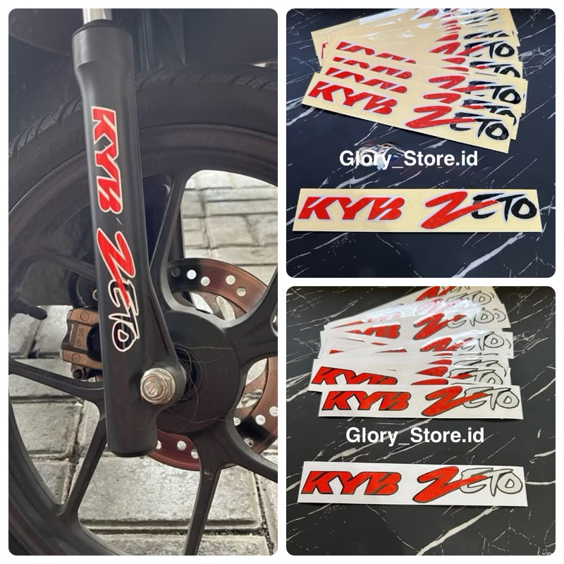 Sticker Stiker Shock Depan KYB ZETO