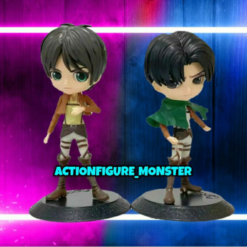 ACTION FIGURE ANIME ATTACK ON TITAN AOT QPOSKET CHIBI CHUBBY EREN LEVI