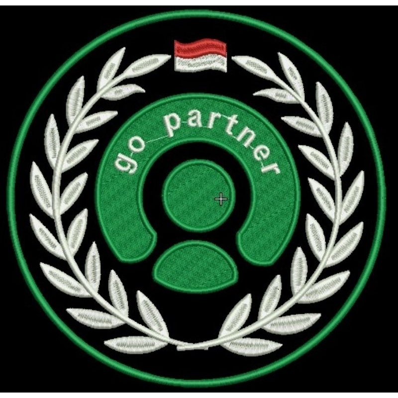 Emblem Logo Bordir Gopartner Bulat Logo Bordir Gojek/Ojol Bordir Komputer High Quality