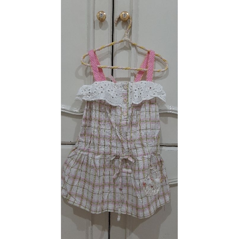 Dress anak import pink